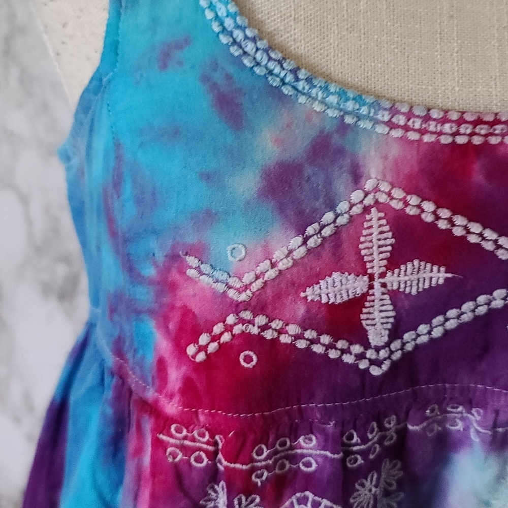 India tie dye babydoll blouse size small - Picture 2 of 6